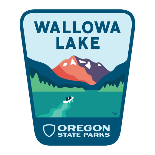 Wallowa Lake, 3.25” Weatherproof Sticker | Patchmarks Oregon State Parks
