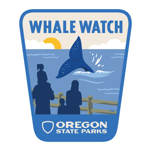 Whale Watch, 3.25” Weatherproof Sticker | Patchmarks Oregon State Parks