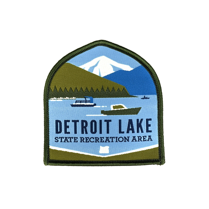 Detroit Lake 2.5" Woven Patch - Iron-on | Patchmarks Oregon State Parks
