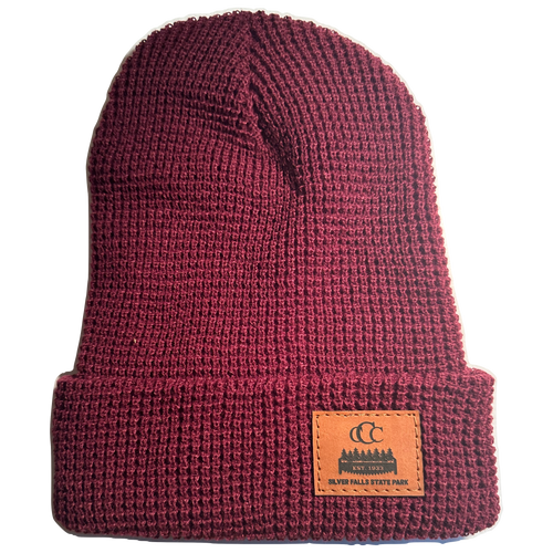 CCC - Burgundy Waffle Beanie | Patchmarks Oregon State Parks