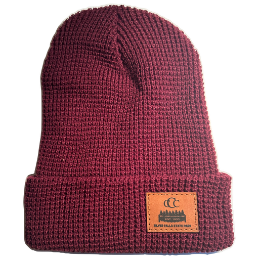 CCC - Burgundy Waffle Beanie | Patchmarks Oregon State Parks