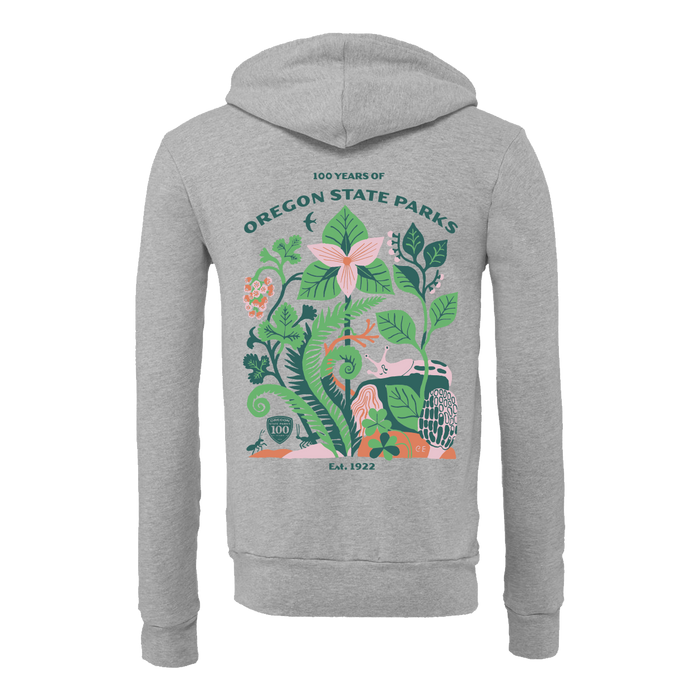 Oregon State Parks Zip Hoodie "100 years" Carson Ellis x Aaron Draplin | Patchmarks Oregon State