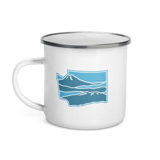 Washington Elements Cascades, Enamel Mug, 12oz | Patchmarks Oregon State Parks