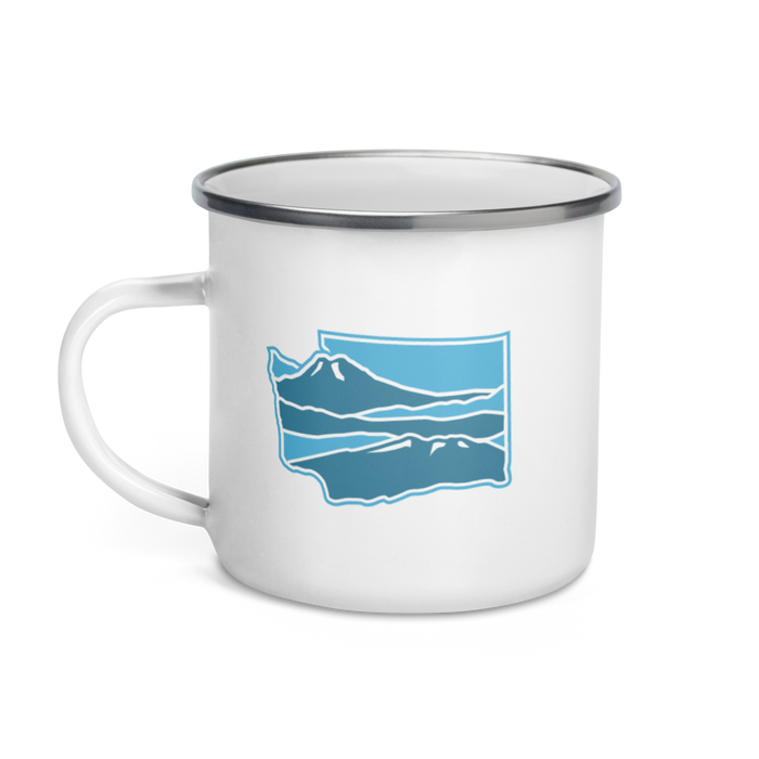 Washington Elements Cascades, Enamel Mug, 12oz | Patchmarks Oregon State Parks