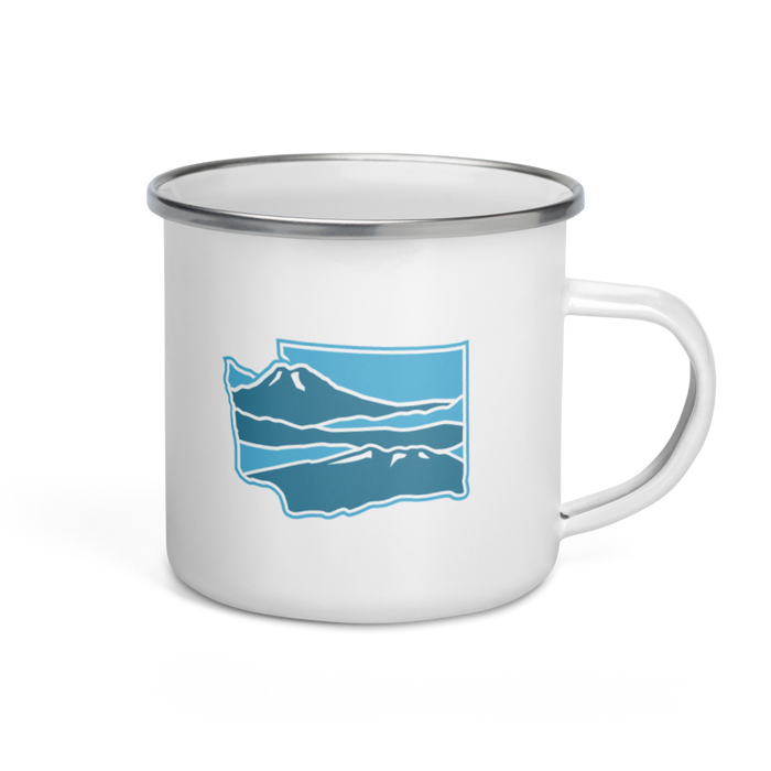 Washington Elements Cascades, Enamel Mug, 12oz | Patchmarks Oregon State Parks