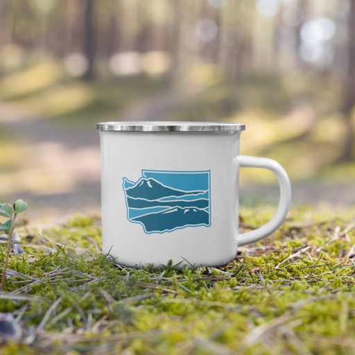 Washington Elements Cascades, Enamel Mug, 12oz | Patchmarks Oregon State Parks