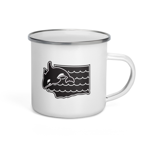 Washington Elements Orca, Enamel Mug, 12oz | Patchmarks Oregon State Parks