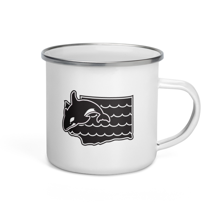 Washington Elements Orca, Enamel Mug, 12oz | Patchmarks Oregon State Parks