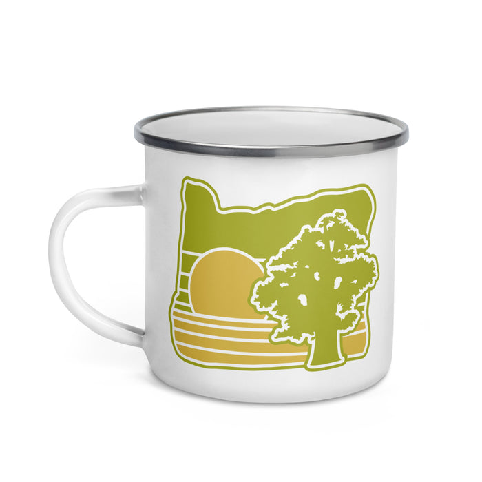 Oregon Elements Juniper, Enamel Mug, 12oz | Patchmarks Oregon State Parks