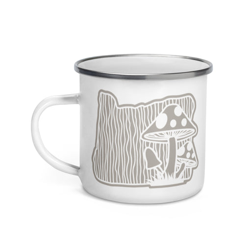 Oregon Elements Mushroom, Enamel Mug, 12oz | Patchmarks Oregon State Parks