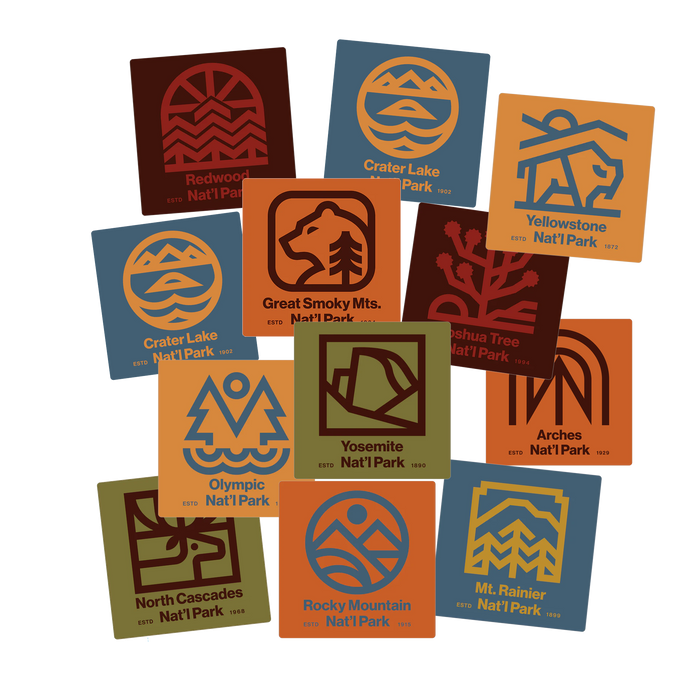 *NEW* 63 US National Parks 2" Sticker Set in a Travel Tin