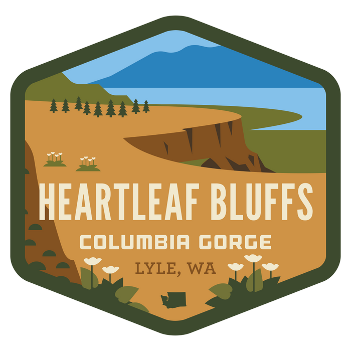 Heartleaf Bluffs 3.25" Sticker (NEW!) | Patchmarks Oregon State Parks