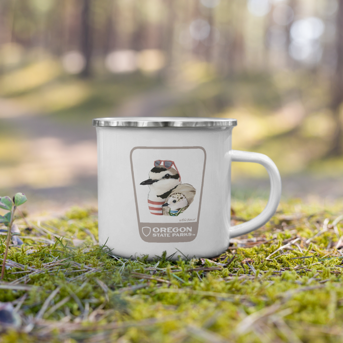 Western Snowy Plover Mug, 12oz | Patchmarks Oregon State Parks