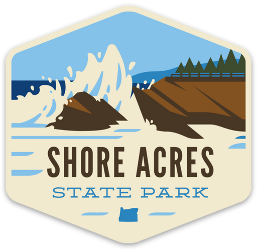 Shore Acres State Park - Waves Sticker | Patchmarks Oregon State Parks
