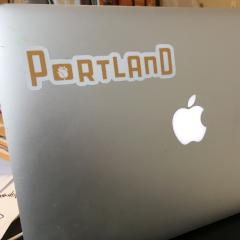 Portland Skyline "Rose" Weatherproof Vinyl Sticker | Patchmarks Oregon State Parks