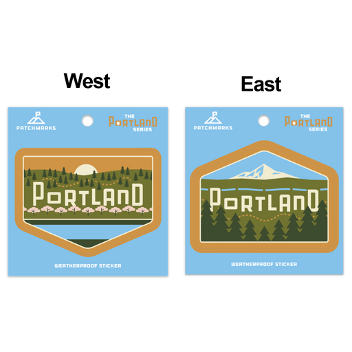 Portland Skyline "East" Weatherproof Vinyl Sticker | Patchmarks Oregon State Parks