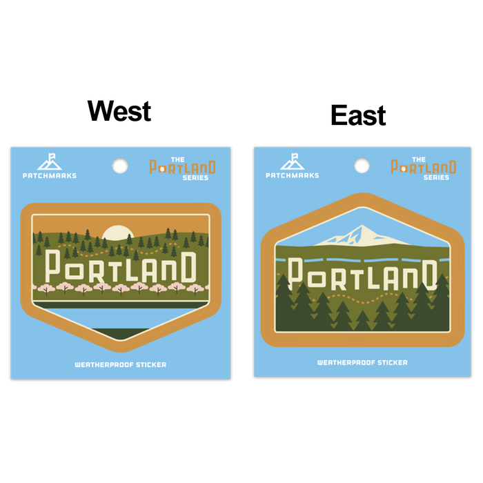 Portland Skyline "East" Weatherproof Vinyl Sticker | Patchmarks Oregon State Parks