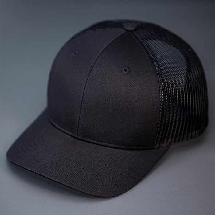 Any Park Trucker Hat - Black Front w/Black Mesh | Patchmarks Oregon State Parks