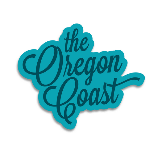 "The Oregon Coast" 4-inch Script Sticker (3 color options) | Patchmarks Oregon State Parks
