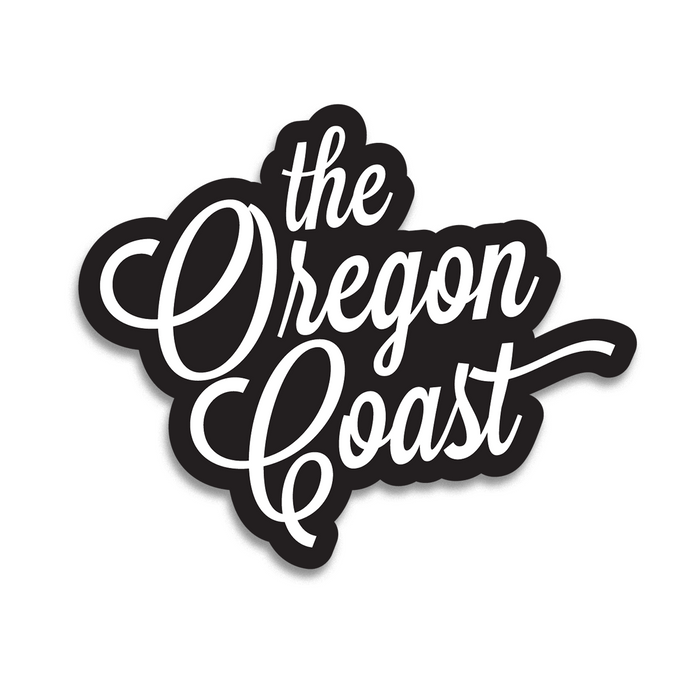 "The Oregon Coast" 4-inch Script Sticker (3 color options) | Patchmarks Oregon State Parks