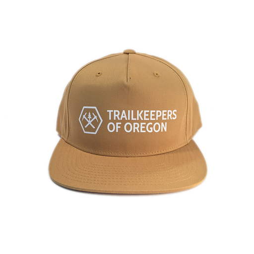 Trailkeepers Logo Snapback Hat, Gold | Patchmarks Oregon State Parks