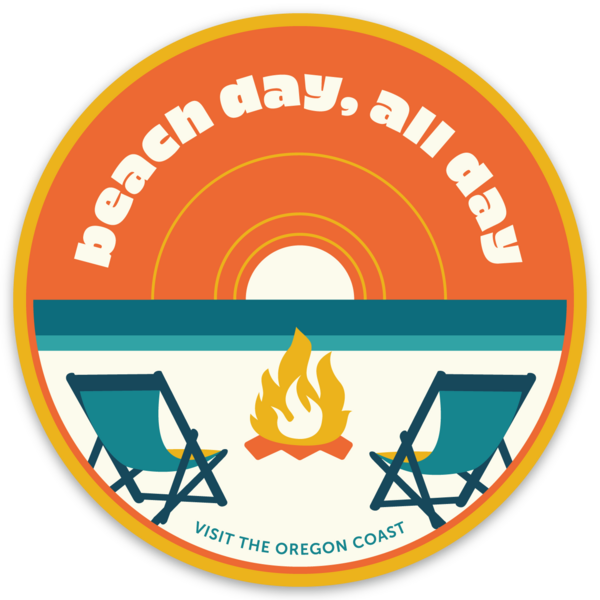 Beach Day, All Day 3" Sticker | Patchmarks Oregon State Parks