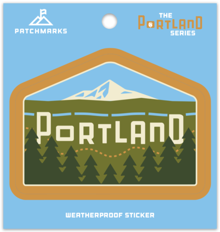 Portland Skyline "East" Weatherproof Vinyl Sticker | Patchmarks Oregon State Parks