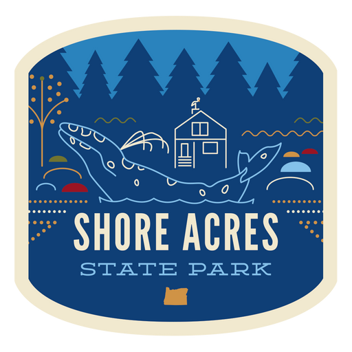 Shore Acres Holiday 3" Sticker | Patchmarks Oregon State Parks