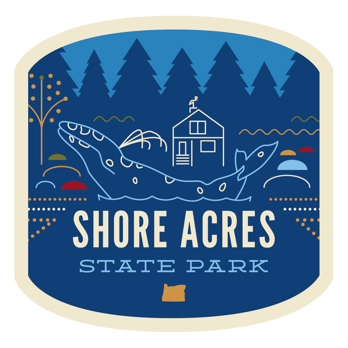 Shore Acres Holiday 3" Sticker | Patchmarks Oregon State Parks