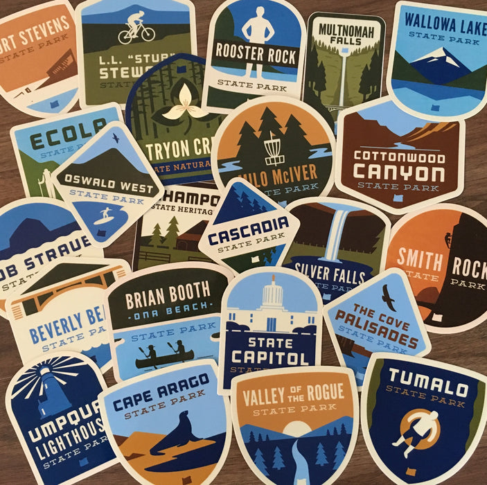 Complete Box Set of (70+) Iconic Oregon Stickers | Patchmarks Oregon State Parks