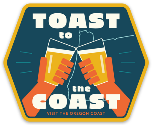 Toast to the Coast 3" Sticker | Patchmarks Oregon State Parks